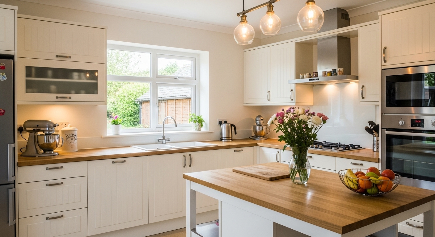 How to Style Kitchen Countertops Without Clutter — The “3-Zone” Method (Cooking, Coffee, and Drop Zone)